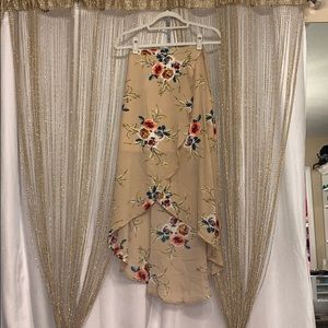 New: Boho maxi high waist high slit floral skirt